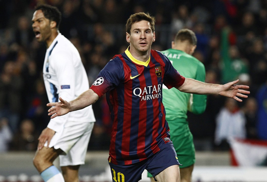 梅西破门A2绝杀 巴萨总比分4:1曼城晋级8强