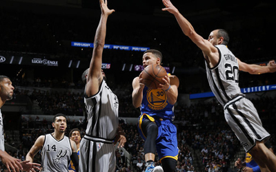 马刺vs勇士87-79 阿德猛砍26分库里遭铁壁遏制