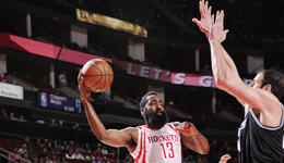 NBA常规赛国王vs火箭 火箭哈登获三双暴打国王