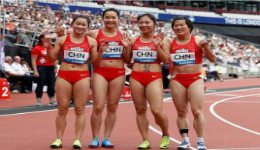 伦敦赛中国女子接力42秒59夺银