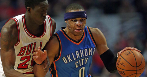 公牛VS雷霆108-105 韦少砍43+8+7犯致命失误