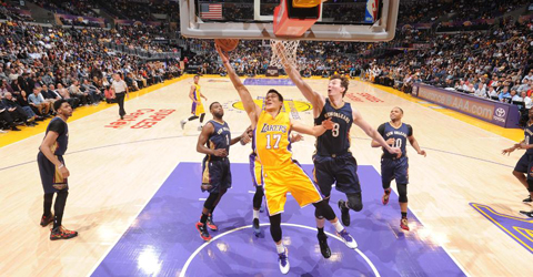 鹈鹕VS湖人113-92 林书豪复出10分3助攻