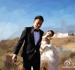 李帅晒娇妻美照 细腰丰臀百媚生