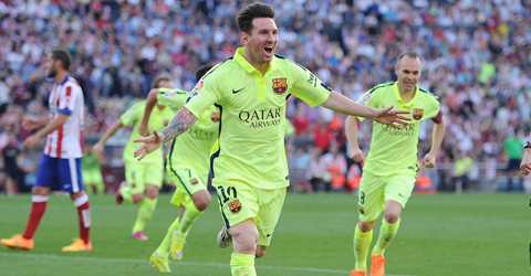 马竞0-1巴萨 梅西破门助巴萨提前夺冠