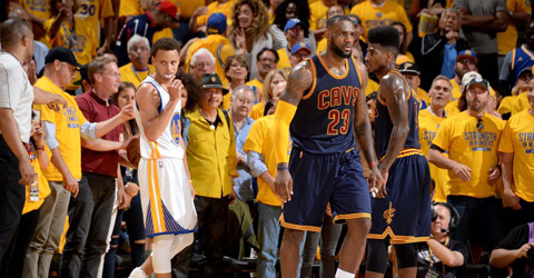 骑士VS勇士95-93 詹姆斯三双扳回一城