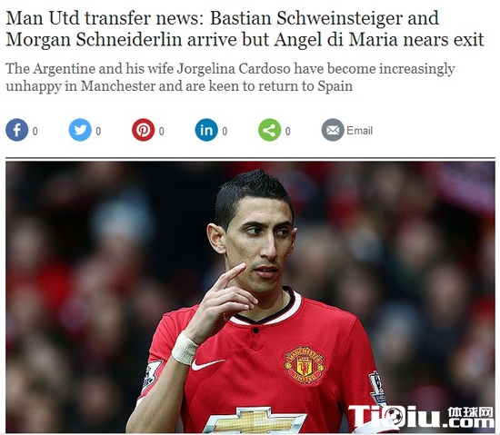 迪玛利亚换卡瓦尼