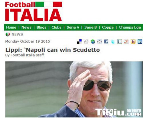里皮亲承不会重返AC米兰执教 看好那不勒斯夺冠