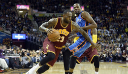 詹杜对决骑士力克雷霆4连胜 詹皇准三双双少52分