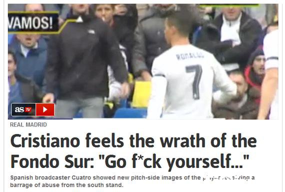 C罗怒了 C罗爆粗口对骂皇马球迷