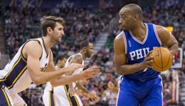 爵士险胜76人结束2连败 海沃德24分史密斯22+11