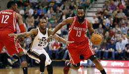 火箭VS爵士93-91 哈登彰显巨星实力