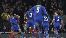 科斯塔进球造红牌 切尔西双杀阿森纳