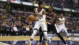 开拓者VS步行者111-102 利拉德33分乔治15中4