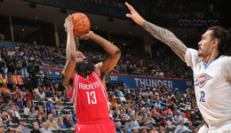火箭vs雷霆107-111 哈登火力全开败走切萨皮克
