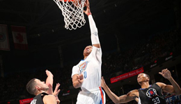 雷霆vs快船119-117 雷家二少合砍57分险胜快船