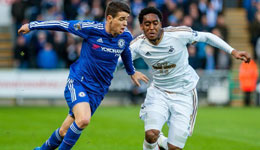 切尔西0-1负斯旺西 西古德森抽射破门