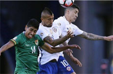 美洲杯D组比达尔补时读秒点杀 智利2:1玻利维亚