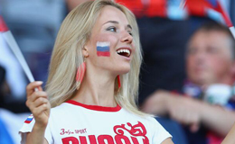 俄罗斯不止有足球流氓 美女球迷助阵欧洲杯肤白貌美