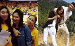 孙悦妻子美国观看总决赛 山顶秀恩爱狂虐狗