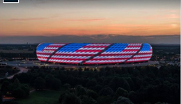 德国拜仁安联球场变星条旗庆祝美国国庆