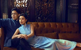 郭晶晶霍启刚夫妇拍摄写真 郭晶晶穿旗袍气质脱俗