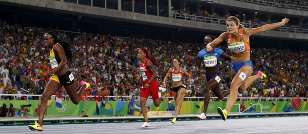 奥运冠军的跑步英姿 博尔特闪电冲刺米勒鱼跃