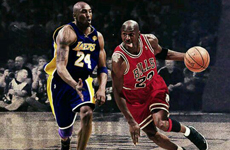 两代巨星重叠时刻 科比与乔丹跨越时间的神同步