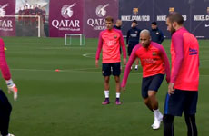 内马尔伤愈回归 内马尔归队最新训练视频