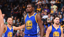 NBA季前赛湖人vs勇士 库里杜兰特打懵湖人新生军