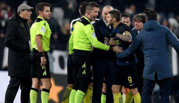 尤文vs国米直播 伊卡尔迪顶撞裁判停赛两场