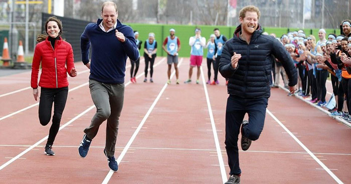 威廉王子和凯特王妃竞速 英国王室成员赛跑