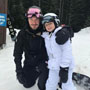 贝克汉姆一家滑雪照 小贝和小七形影不离