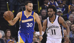 NBA常规赛勇士VS灰熊 库里21+11勇士猎熊成功