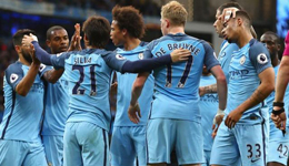 2016-17赛季英超第34轮补赛 曼城主场3-1击败西布朗