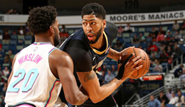 浓眉45+17+5+5霍勒迪制胜球 鹈鹕浇灭热火4连胜