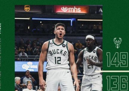 雄鹿149-136轻取步行者 霍勒迪爆砍51+8+8 字母哥38+17+12