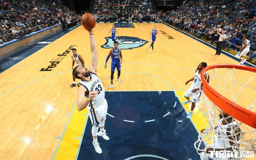 NBA常规赛灰熊vs76人 灰熊小加索尔两双击退76人