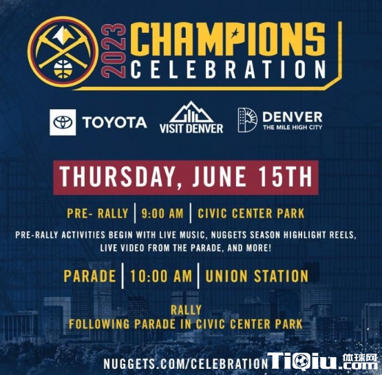 掘金夺冠举办冠军游行